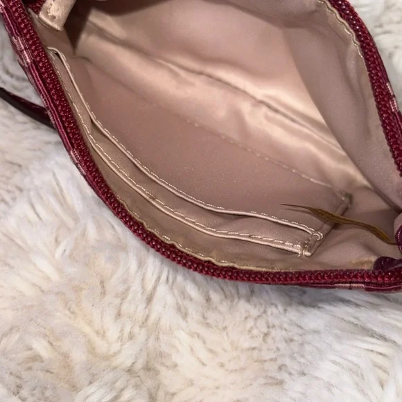 Coach Red Monogram Patterned Wristlet - Picture 10 of 11